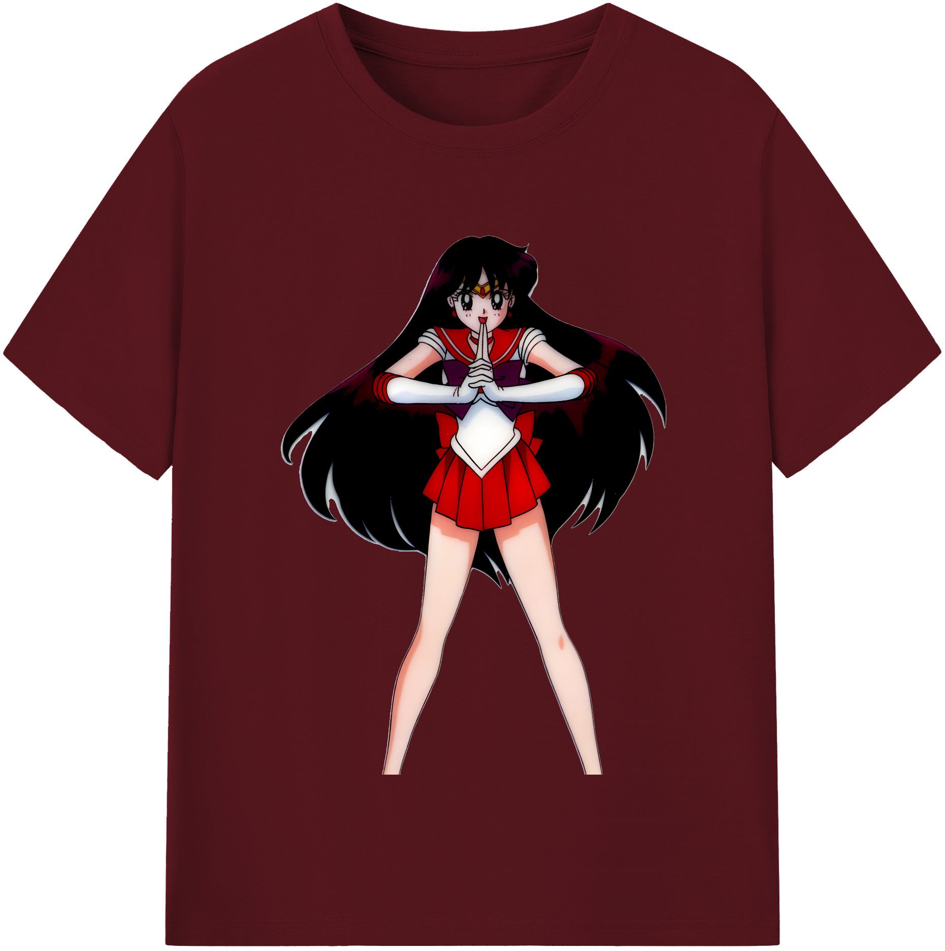 （画像用） 美少女戦士セーラームーン 火野レイ ひの レイ Sailor Moon Hino Rei （セーラーマーズ,Sailor Mars） 綿100％半袖Tシャツ（フロントプリント）